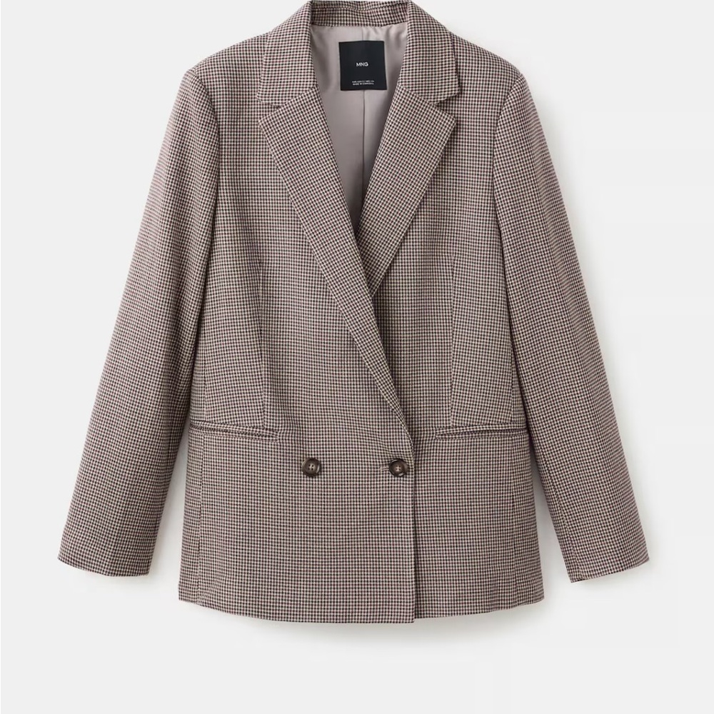 Mango Double-Breasted Micro Houndstooth Jacket NWT - image 8